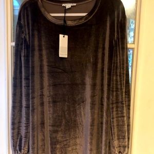 Loveriche Mocha colored velvet long sleeve top